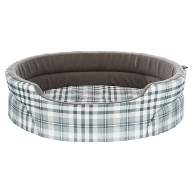 Лежак Trixie для собаки Lucky в клітинку з пінопластовою підкладкою, сірий, бавовна/фліс, 45х35 см (37021) - цена, характеристики, отзывы, рассрочка, фото 1