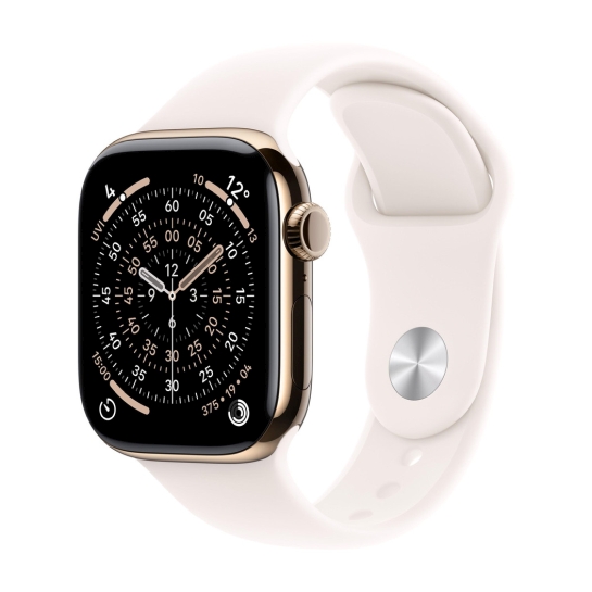 Смарт-часы Apple Watch Series 11 GPS + Cellular 46mm Gold Titanium Case with Light Blush Sport Band -  M/L - цена, характеристики, отзывы, рассрочка, фото 1