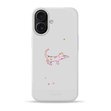 Чохол Pump Silicone Minimalistic Case with MagSafe for iPhone 17 Cat and Flowers - цена, характеристики, отзывы, рассрочка, фото 1