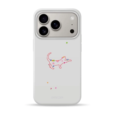 Чехол Pump Silicone Minimalistic Case with MagSafe for iPhone 17 Pro Cat and Flowers - цена, характеристики, отзывы, рассрочка, фото 1