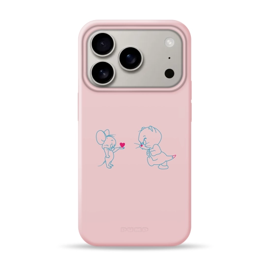 Чохол Pump Silicone Minimalistic Case with MagSafe for iPhone 17 Pro Max Tom and Jerry
