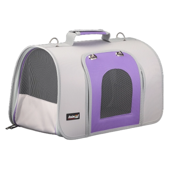 Сумка-переноска AnimAll жорстка з фронтальними дверцятами, для собак і котів, фіолетова, 44х22х25 см (176182)