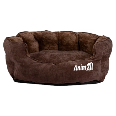 Лежак AnimAll Royal Velours M, для собак та котів, шоколадний, 53х47х21 см (114002) - цена, характеристики, отзывы, рассрочка, фото 1
