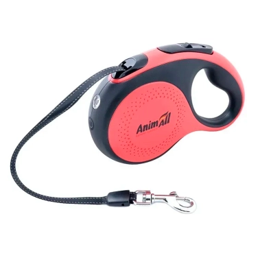 Рулетка-повідець AnimAll L до 50 кг, для собак, червоно-чорна, 5 м (171729) - цена, характеристики, отзывы, рассрочка, фото 1