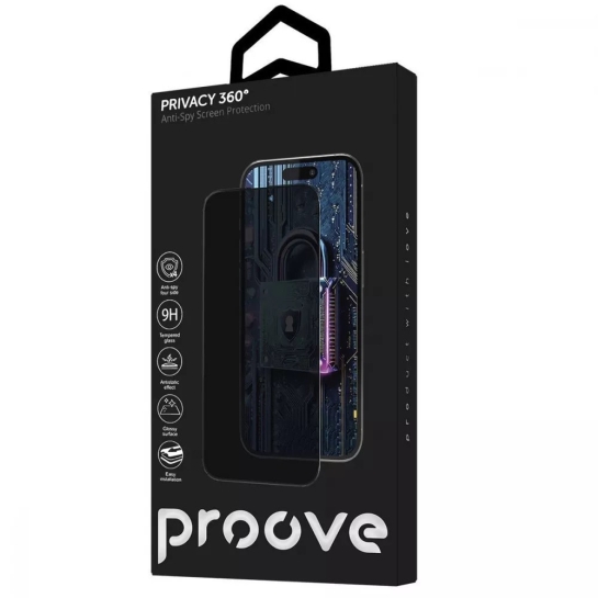 Защитное скло Proove Privacy 360 Installation Box iPhone 14 Pro/15/16 - ціна, характеристики, відгуки, розстрочка, фото 1