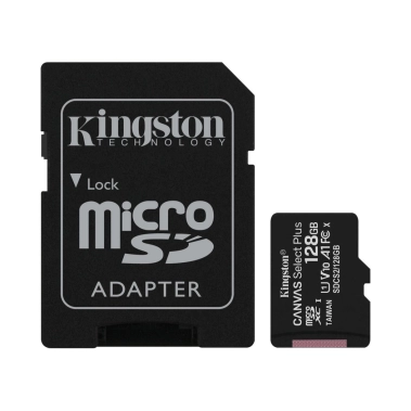 Карта пам'яті Kingston 128GB microSDXC Class 10 Canvas Select Plus Gen3 (SDCS2/128GB) - цена, характеристики, отзывы, рассрочка, фото 1