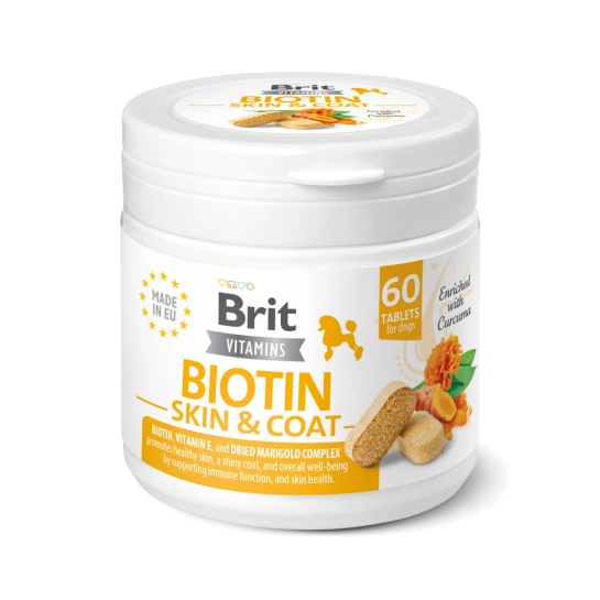 Вітаміни для собак Brit Vitamins Biotin Skin & Coat Care для шкіри та шерсті 60 таблеток (112289)