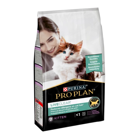 Сухой корм Purina Pro Plan LiveClear Kitten для котят, с индейкой, 1,4 кг (7613287232526)