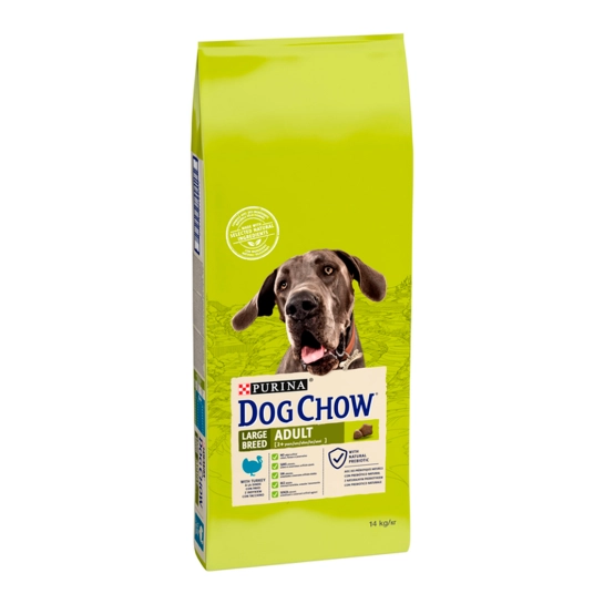 Сухой корм Purina Dog Chow Large Breed для взрослых собак крупных пород, с индейкой, 14 кг (7613034487926)