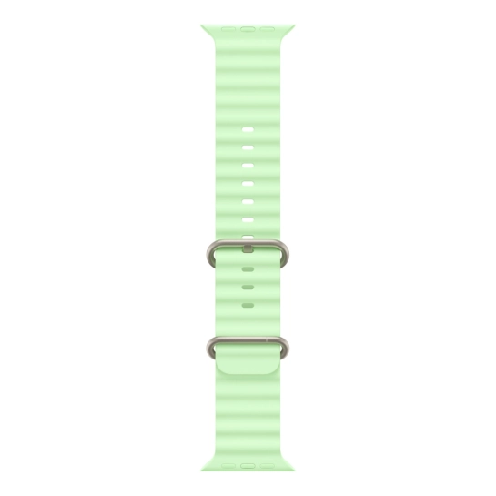 Ремешок Apple Ocean Band Neon Green 49 мм Natural Titanium Finish (MGCF4ZM/A)