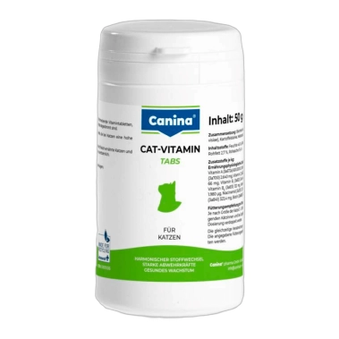 Витамины Canina Cat-Vitamin Tabs для кошек, витаминный комплекс, 50 г (100 табл) (210312 AD) - цена, характеристики, отзывы, рассрочка, фото 1