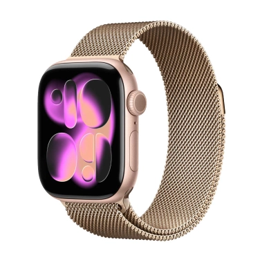 Б/У Смарт-часы Apple Watch Series 11 GPS + LTE 46mm Al. Rose Gold Case w. Gold Milanese Loop (Отличное) - цена, характеристики, отзывы, рассрочка, фото 1