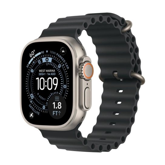 Б/У Смарт-годинник Apple Watch Ultra 3 GPS + LTE 49mm Natural Titanium Case with Black Ocean Band (Відмінний)