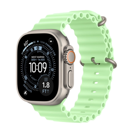 Б/У Смарт-часы Apple Watch Ultra 3 GPS + LTE 49mm Natural Titanium Case with Neon Green Ocean Band (Отличное)