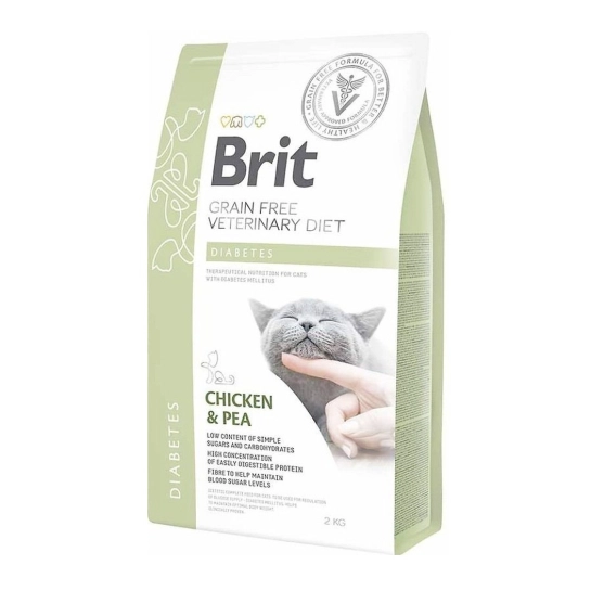 Сухой корм Brit GF VetDiets Cat Diabetes для кошек при сахарном диабете Курица и Горох 2 кг (170969/528523)