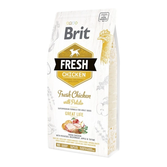 Сухой корм Brit Fresh для взрослых собак всех пород Курица и Картофель 2.5 кг (170990/0748)