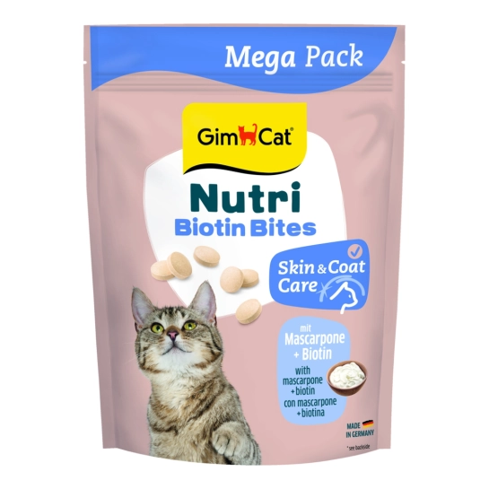 Витамины GimCat Nutri Biotin Bites для кошек поддержка кожи и шерсти с маскарпоне и биотином 425 г (G-419695)