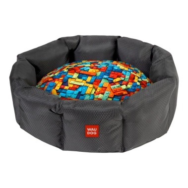 Лежанка для собак WAUDOG Relax малюнок «Блоки» S 34 x 45 x 17 см (313-4056) - цена, характеристики, отзывы, рассрочка, фото 1