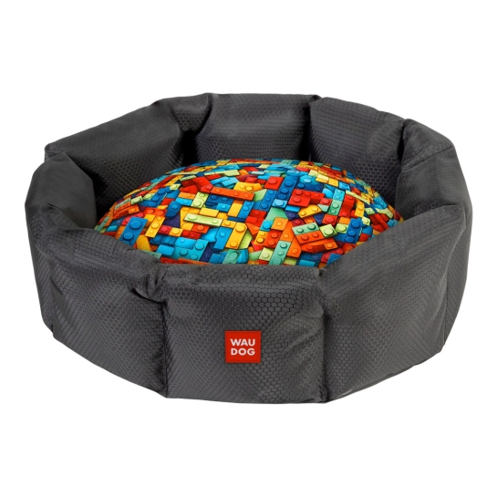 Лежанка для собак WAUDOG Relax рисунок «Блоки» S 34 x 45 x 17 см (313-4056)