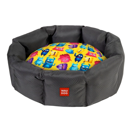 Лежанка для собак WAUDOG Relax малюнок «Волохаті монстри» M 42 x 52 x 19 см (314-4050)