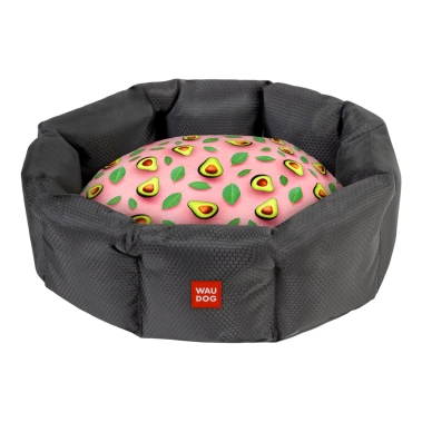 Лежанка для собак WAUDOG Relax малюнок «Авокадо на рожевому» L 49 x 59 x 20 см (315-4051) - цена, характеристики, отзывы, рассрочка, фото 1