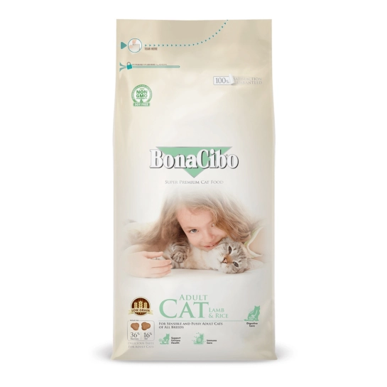 Сухой корм для кошек BonaCibo Adult Cat Lamb & Rice с Ягненком и Рисом 15 кг (BC406960)