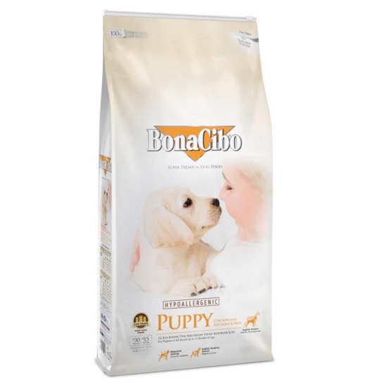 Сухий корм для цуценят BonaCibo Puppy Chicken & Rice with Anchovy з Куркою, Рисом та Анчоусом 3 кг (BC406106)