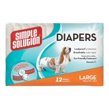 Гігієнічні підгузки для тварин Simple Solution Disposable Diapers Large великі 12 шт (ss10585) - цена, характеристики, отзывы, рассрочка, фото 1