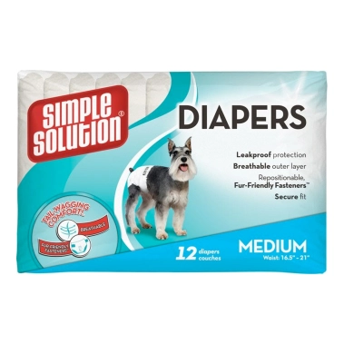 Гігієнічні підгузки для тварин Simple Solution Disposable Diapers Medium середні 12 шт (ss10584) - цена, характеристики, отзывы, рассрочка, фото 1