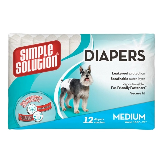 Гігієнічні підгузки для тварин Simple Solution Disposable Diapers Medium середні 12 шт (ss10584)