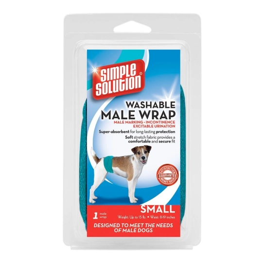 Багаторазова гігієнічна підкладка-протектор для собак Simple Solution Washable Male Wrap Small 6 шт мала (ss11240)