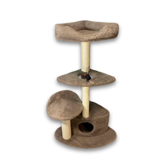 Кігтеточка Природа Містечко кутова коричнева 55х56х117 см (PR740263)