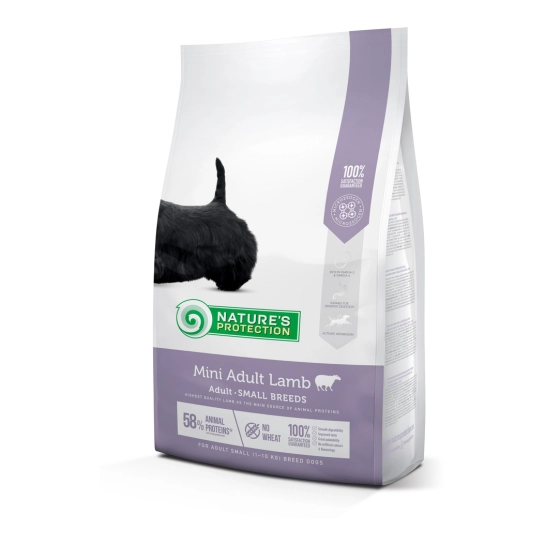 Сухой корм для взрослых собак мелких пород Nature’s Protection Mini Adult Lamb Small Breeds с ягнёнком 7.5 кг (NPS45735)