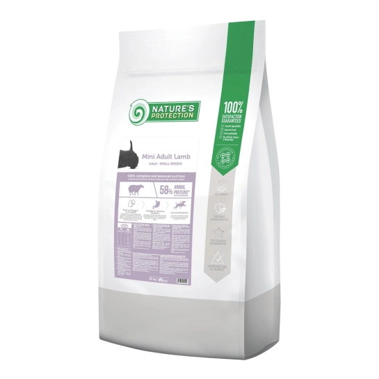 Сухой корм для взрослых собак мелких пород Nature’s Protection Mini Adult Lamb Small Breeds с ягнёнком 18 кг (NPB46245)