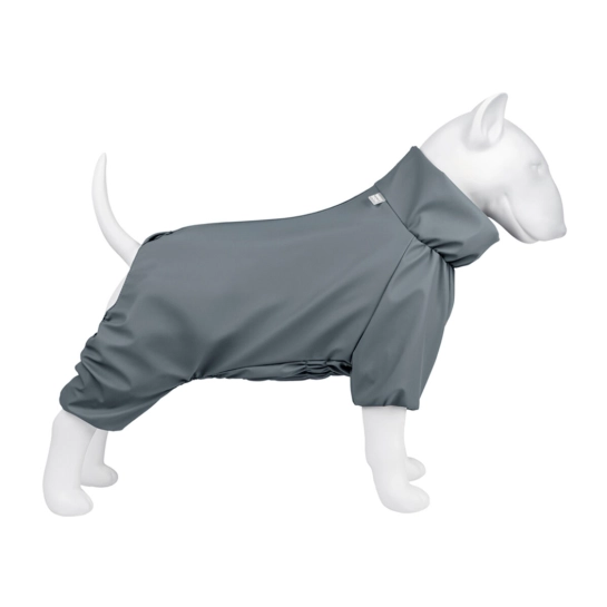 Дождевик для собак WAUDOG Clothes водонепроницаемый, L55, B 77–79 см, C 50–55 см, серый (199111)