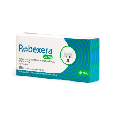 Жувальні таблетки Робексера для собак для оптимізації болю, 20 мг робенакоксибу, 30 таб./уп. (121787) - цена, характеристики, отзывы, рассрочка, фото 1