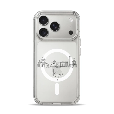 Чохол Pump Clear Case with MagSafe for iPhone 17 Pro Kyiv in Lines - цена, характеристики, отзывы, рассрочка, фото 1