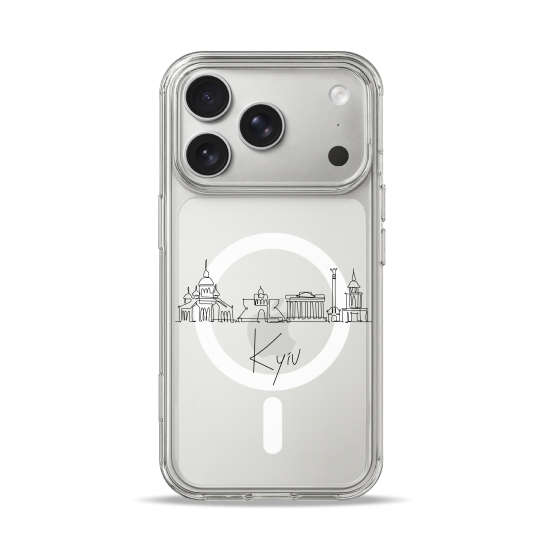 Чохол Pump Clear Case with MagSafe for iPhone 17 Pro Kyiv in Lines - ціна, характеристики, відгуки, розстрочка, фото 1