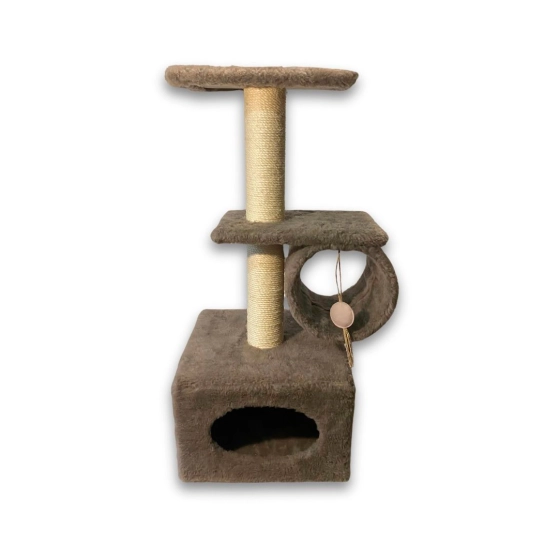 Кігтеточка Природа Саванна для котів з барабаном капучіно 38x38x90 см (PR244264)