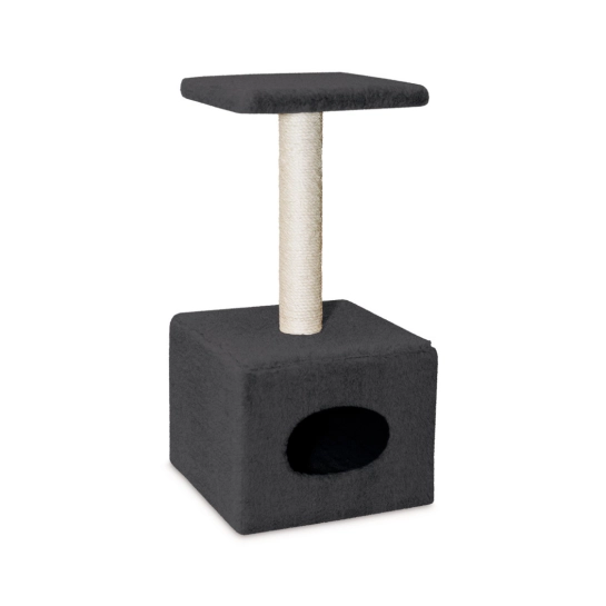 Когтеточка Природа Д1 с будкой серая, 32x32x65 см (PR740305)