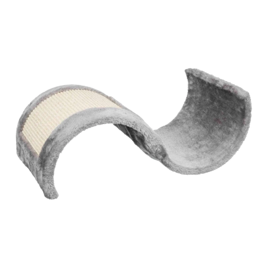 Кігтеточка Trixie Хвиля для кішок, плюш, 39х28х50 см (сірий) (43262)