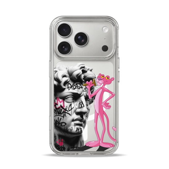 Чехол Pump Clear Case with MagSafe for iPhone 17 Pro Max Graffiti Panther