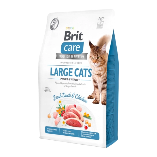 Сухой корм Brit Care Cat GF Large Power & Vitality для кошек больших пород, утка и курица, 2 кг (171310)