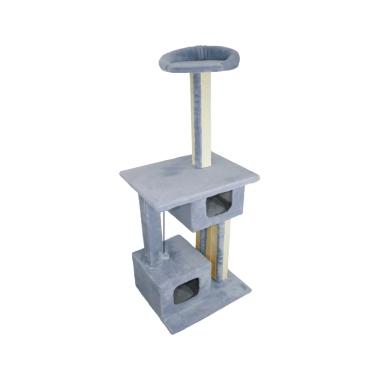 Когтеточка Lucky Pet домик «Говерла», мех, серая, 54×54×129 см (193703) - цена, характеристики, отзывы, рассрочка, фото 1