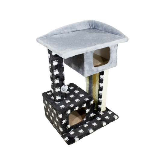 Кігтеточка Lucky Pet будиночок «Каньйон», хутро, сіра, 57×44×79 см (193765)