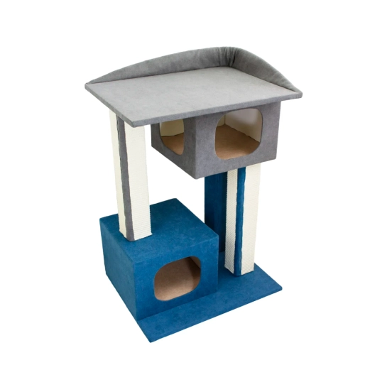 Когтеточка Lucky Pet домик «Каньон», серо-синяя, 57×44×79 см (555663)