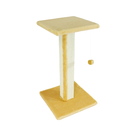 Кігтеточка Lucky Pet будиночок «Верховина» хутряна, бежева, 36×36×54 см (193673)