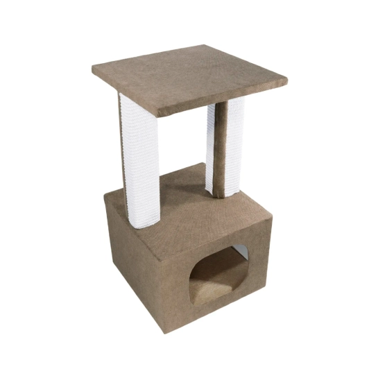 Кігтеточка Lucky Pet будиночок «Грот Люкс», коричневий, 33×33×64 см (555724)