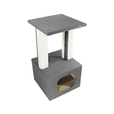 Кігтеточка Lucky Pet будиночок «Грот Люкс», сірий, 33×33×64 см (555731) - цена, характеристики, отзывы, рассрочка, фото 1