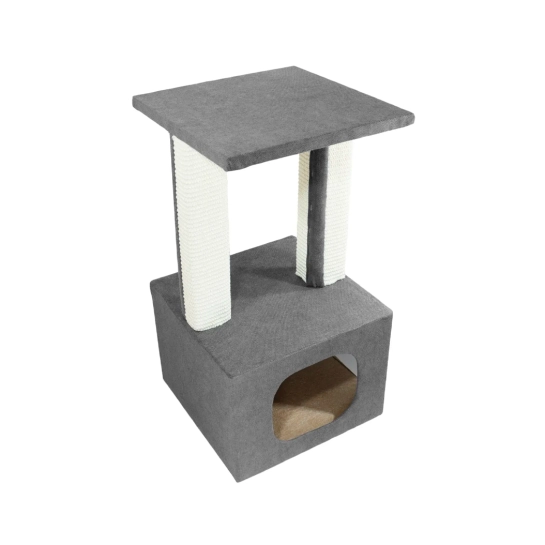 Кігтеточка Lucky Pet будиночок «Грот Люкс», сірий, 33×33×64 см (555731)